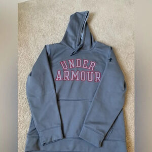 Under Armour Hoodie Sweatshirt Super Soft Gray Red Unisex Size S